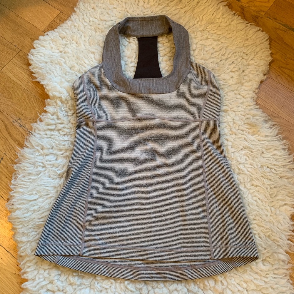 LULULEMON grey striped tank